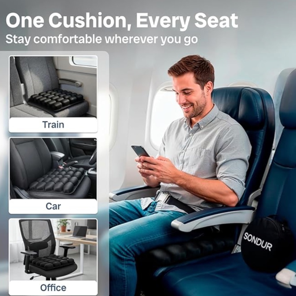 SONDUR Air Cell Seat Cushion - Pressure Relief for Office, Car, Travel